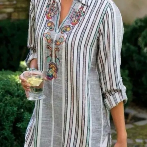 Soft Surroundings Tops - Soft Surroundings Embroidered Tunic
Size XL